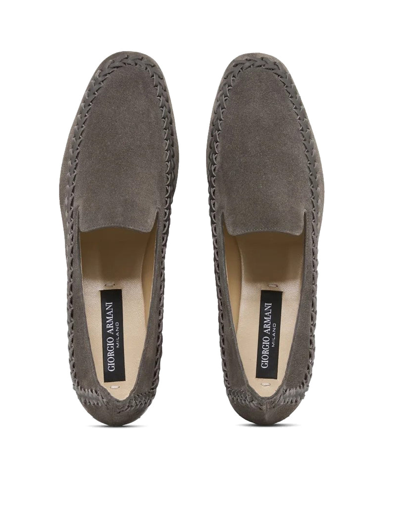 SNEAKERS SLIP-ON IN CAMOSCIO CON INTRECCIO