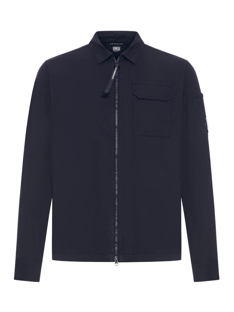 OVERSHIRT IN GABARDINA ORGANICA CON LENTI E ZIP