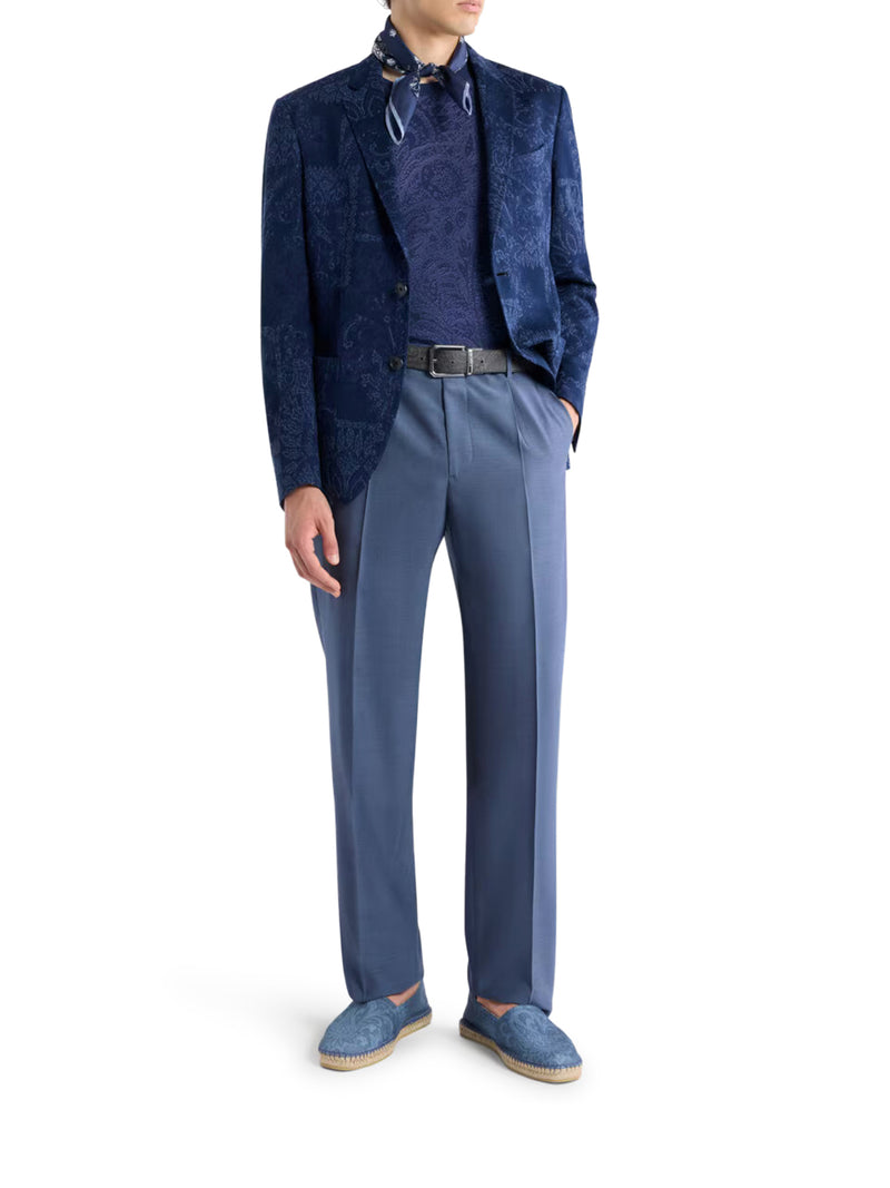 GIACCA MONOPETTO JACQUARD IN COTONE CON MOTIVO FLOREALE