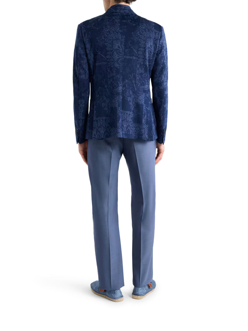 GIACCA MONOPETTO JACQUARD IN COTONE CON MOTIVO FLOREALE