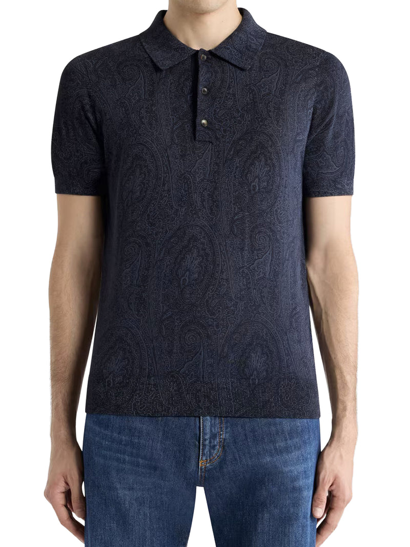 POLO IN MISTO COTONE CON MOTIVO PAISLEY FLOREALE