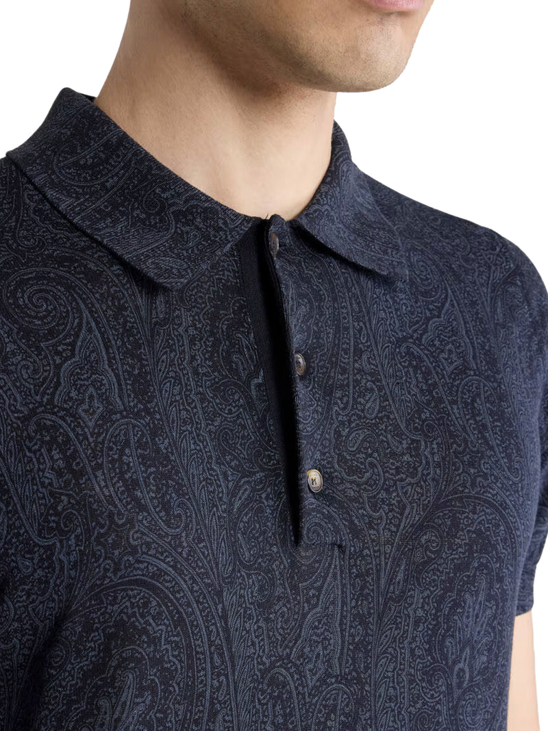 POLO IN MISTO COTONE CON MOTIVO PAISLEY FLOREALE