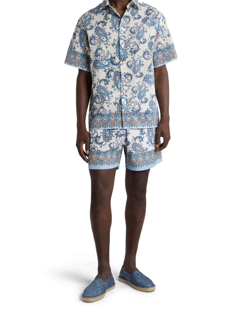 CAMICIA OVER IN MUSSOLA DI COTONE CON MOTIVO PAISLEY FLOREALE