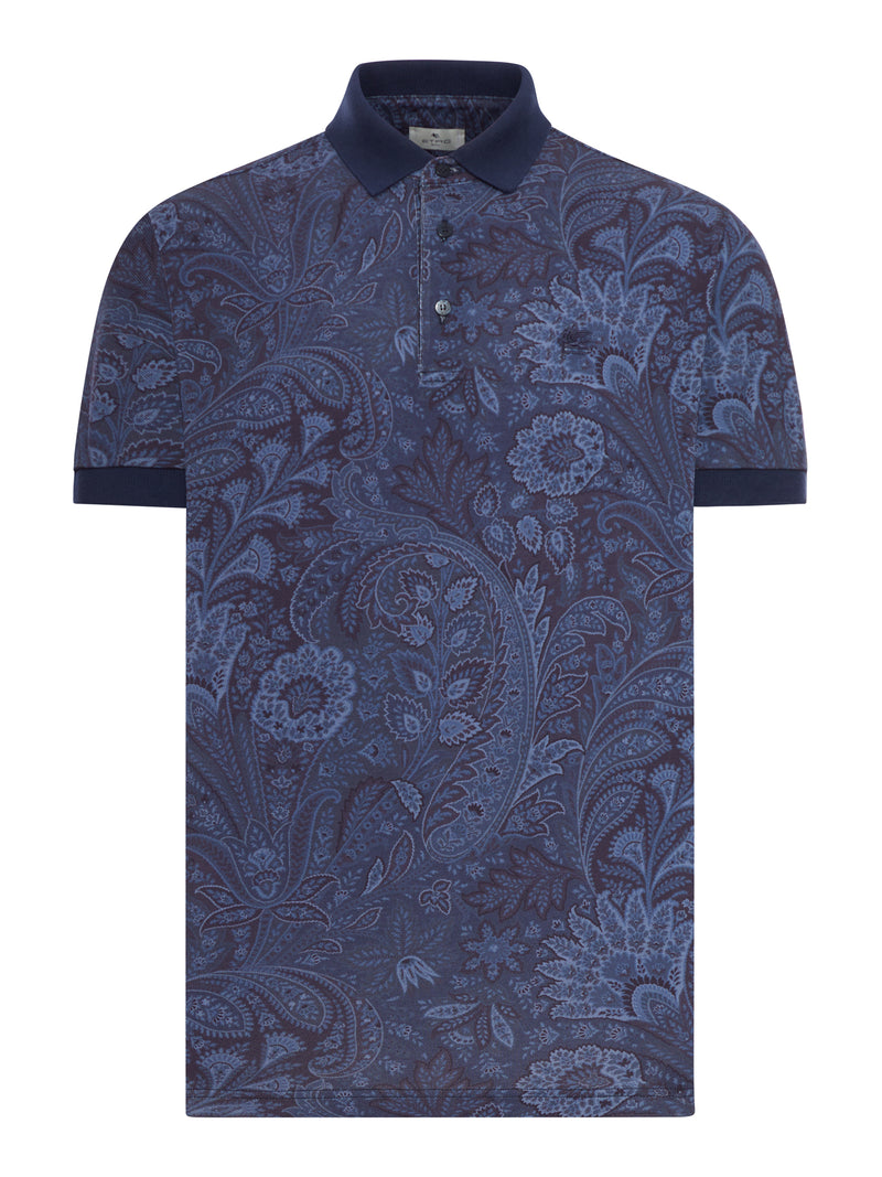 POLO IN PIQUET DI COTONE CON STAMPA PAISLEY