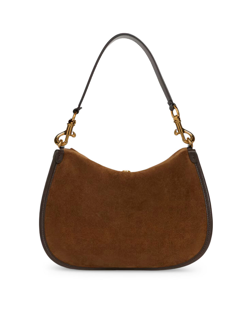 BORSA PONY MEDIA IN SUEDE CON RICAMO