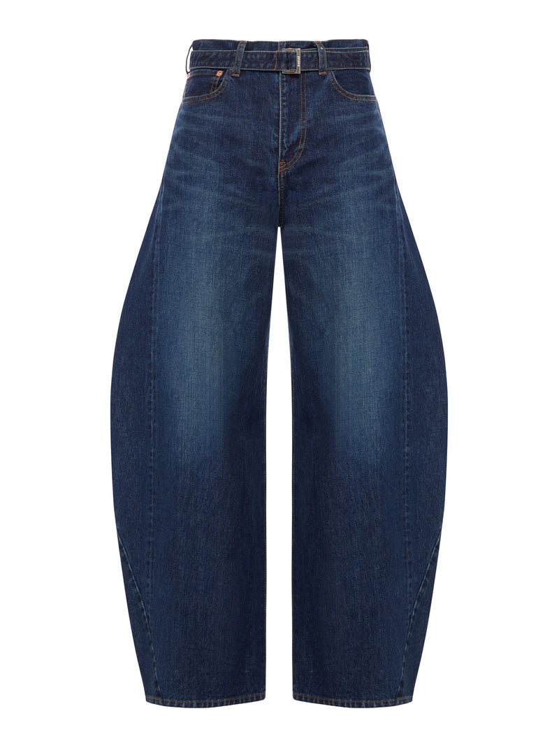 JEANS WIDE LEG IN DENIM DI COTONE