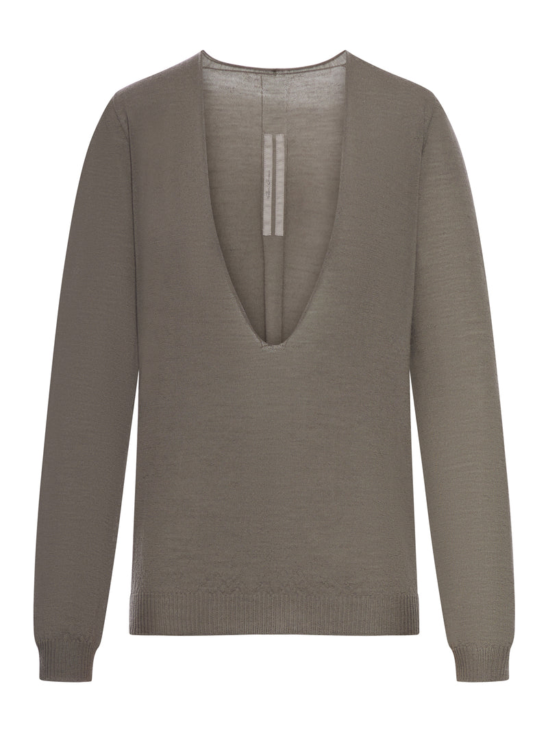 MAGLIA CON SCOLLO A V IN LANA VERGINE