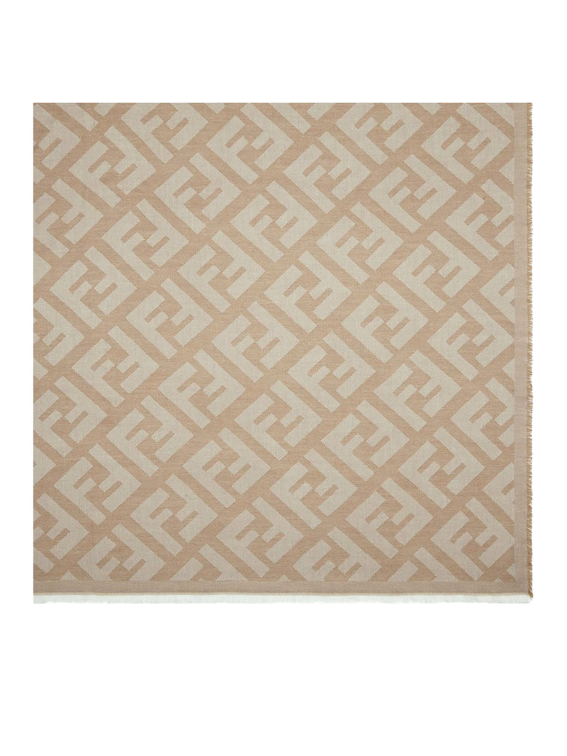 SCIALLE FF IN LANA E CASHMERE BEIGE