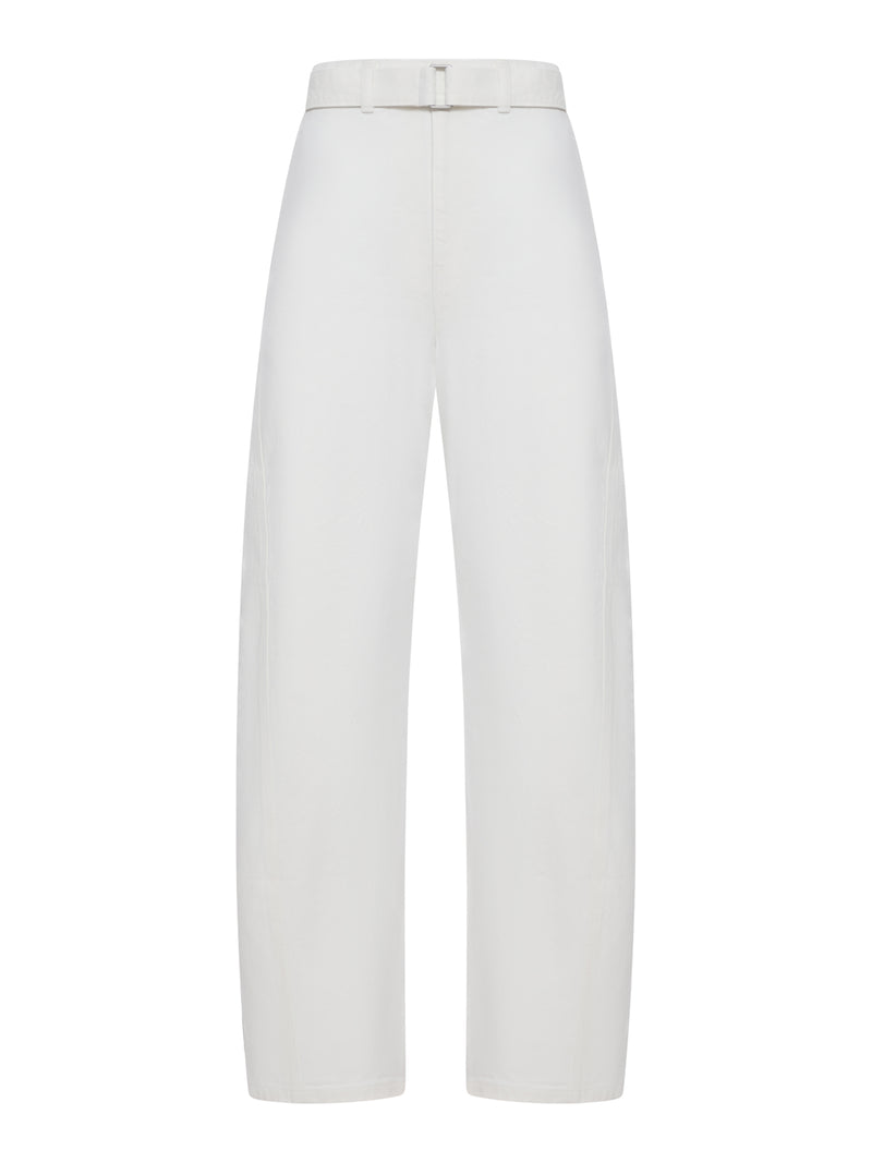 PANTALONI IN DENIM PESANTE SBIANCATO CON CINTURA