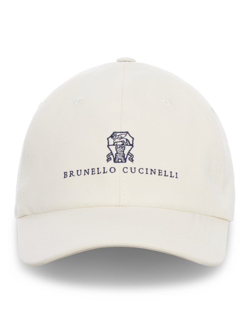 CAPPELLO BASEBALL IN GABARDINA DI COTONE RITORTO CON LOGO RICAMATO