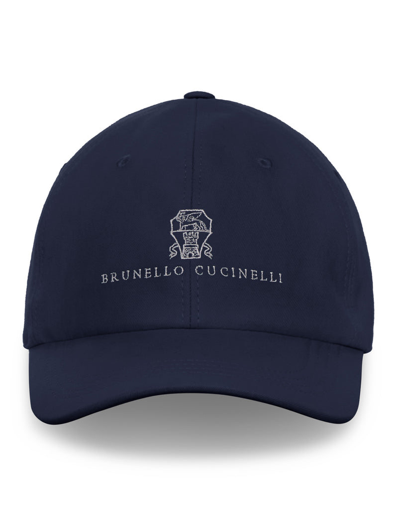 CAPPELLO BASEBALL IN GABARDINA DI COTONE RITORTO CON LOGO RICAMATO
