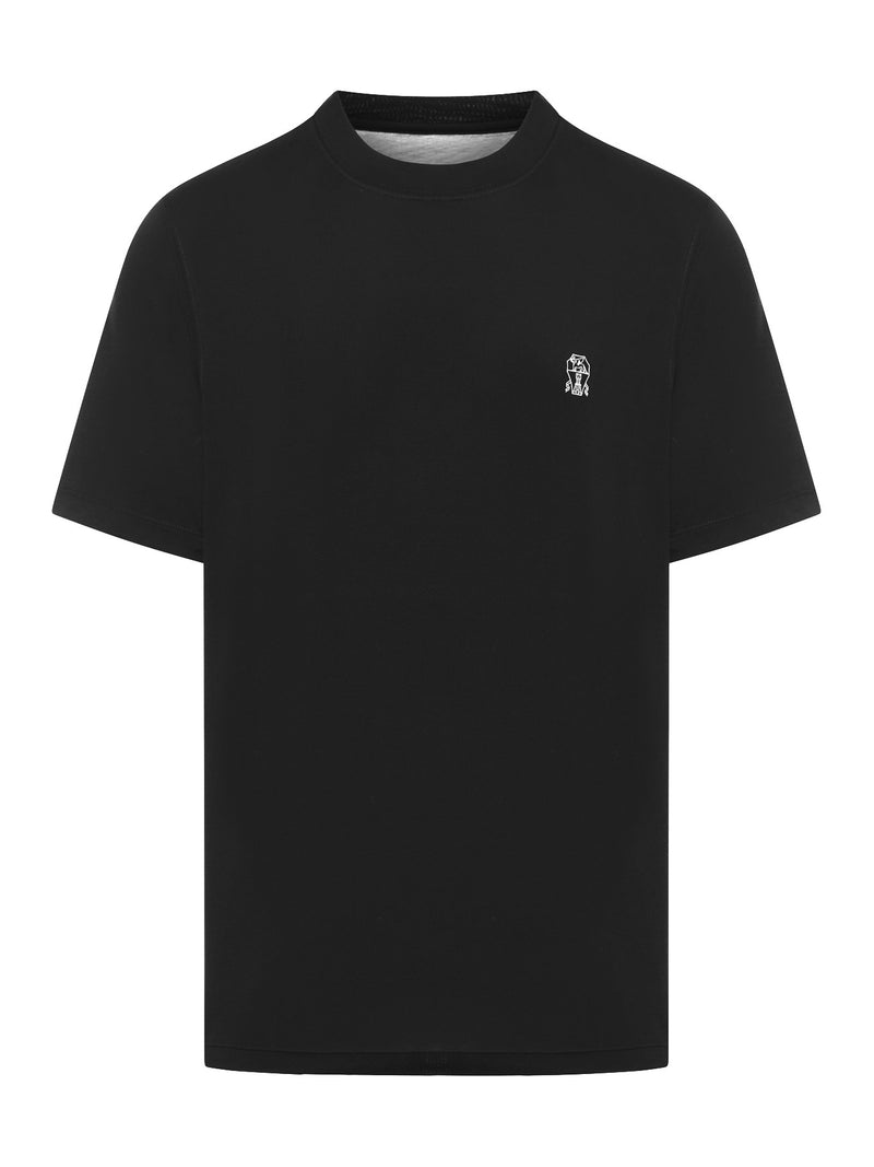 T-SHIRT IN COTONE CON LOGO STAMPATO A CONTRASTO