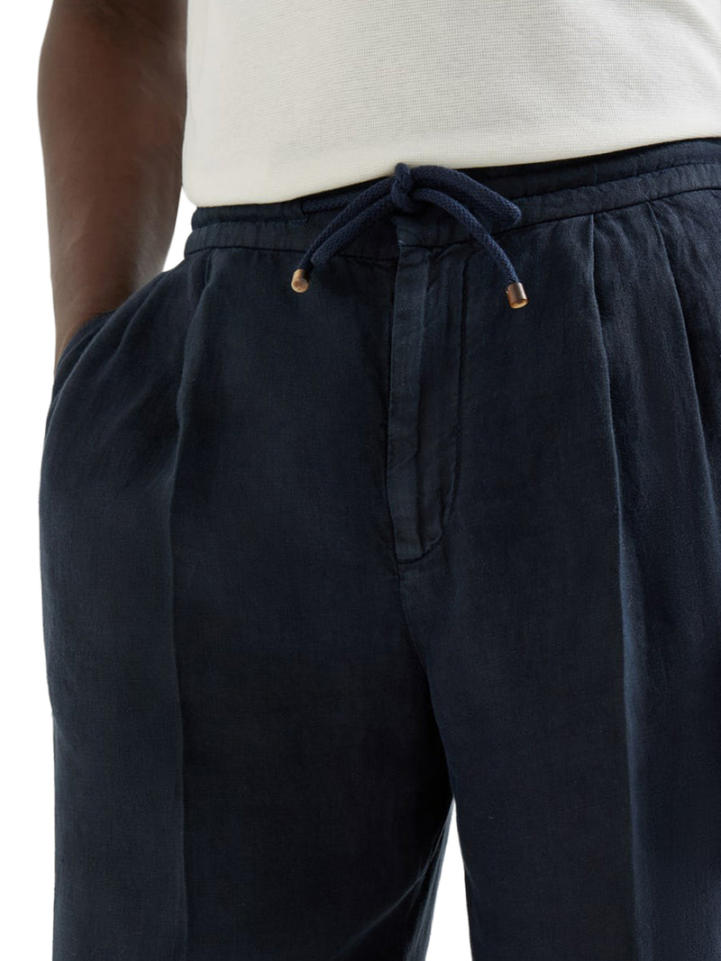 PANTALONI IN LINO CON COULISSE