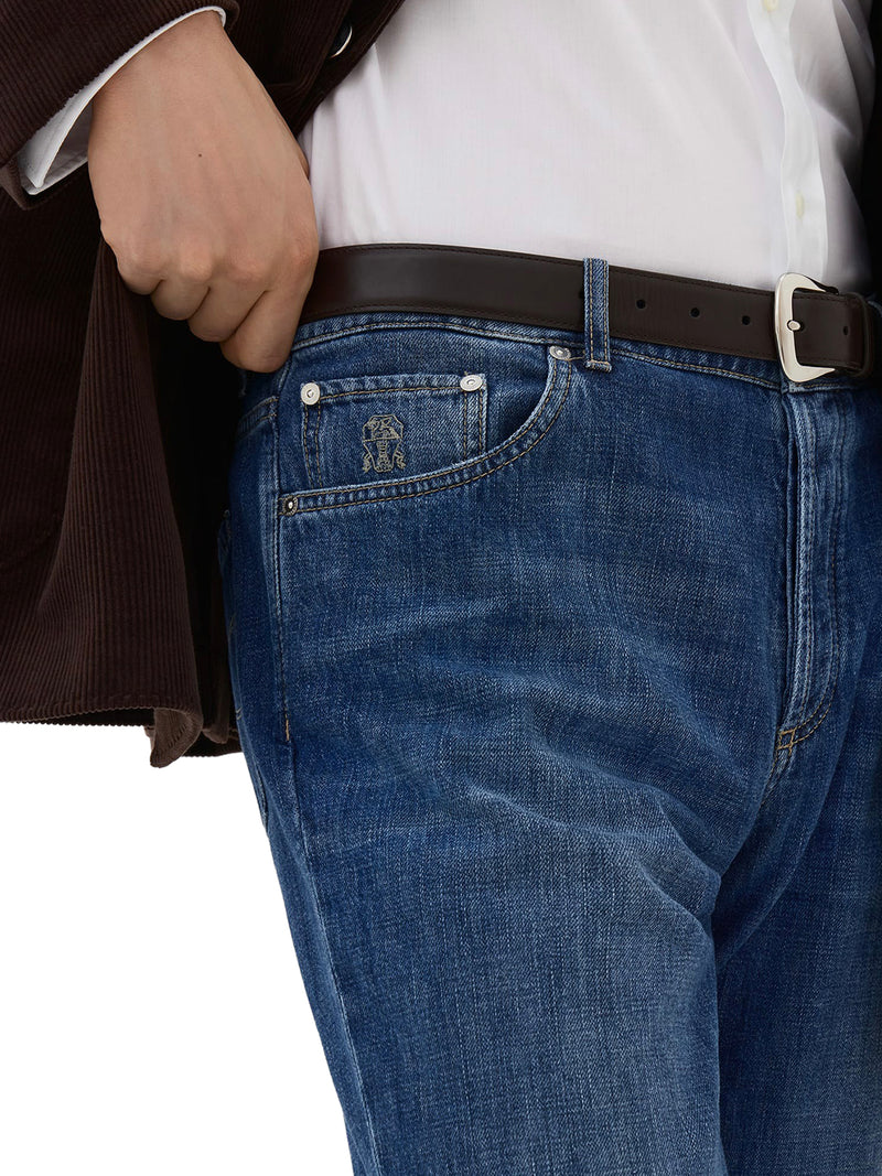 PANTALONE CINQUE TASCHE TRADITIONAL FIT IN DENIM LEGGERO