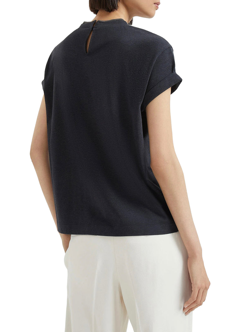 T-SHIRT IN JERSEY CON PRECIOUS FAUX LAYERING