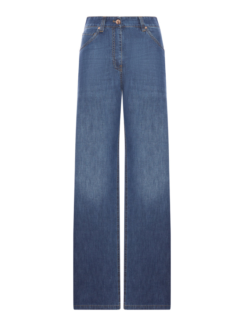 PANTALONE BAGGY IN DENIM LEGGERO CON MONILE