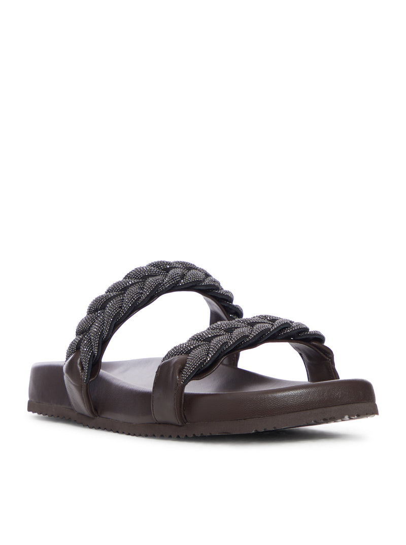 SANDALI IN PELLE CON PRECIOUS BRAIDED STRAPS