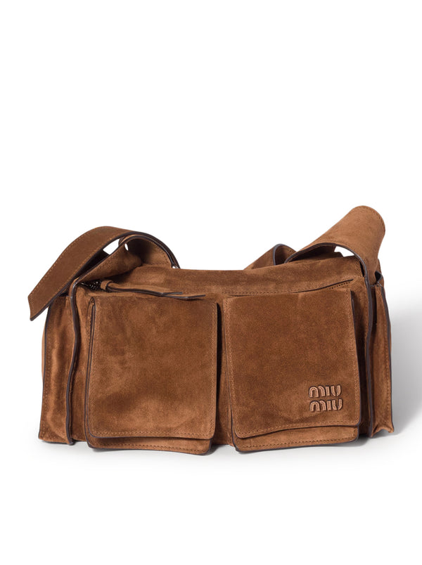BORSA A TRACOLLA UTILITAIRE IN PELLE SCAMOSCIATA