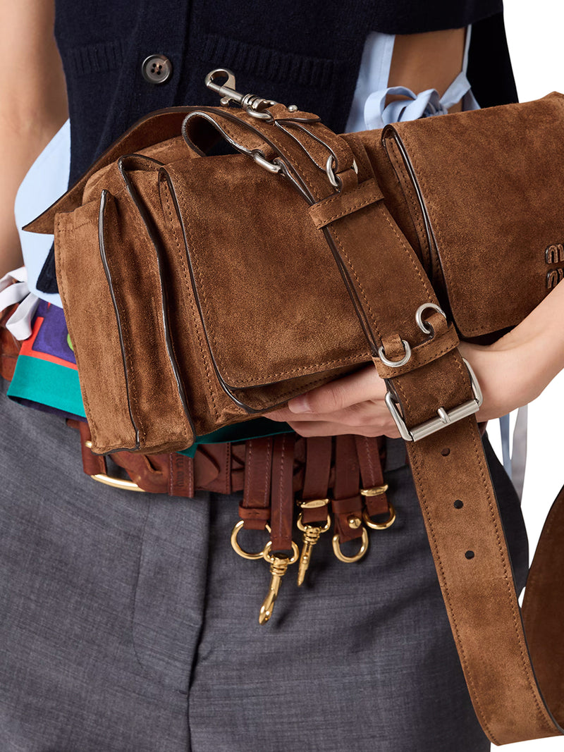 BORSA A TRACOLLA UTILITAIRE IN PELLE SCAMOSCIATA