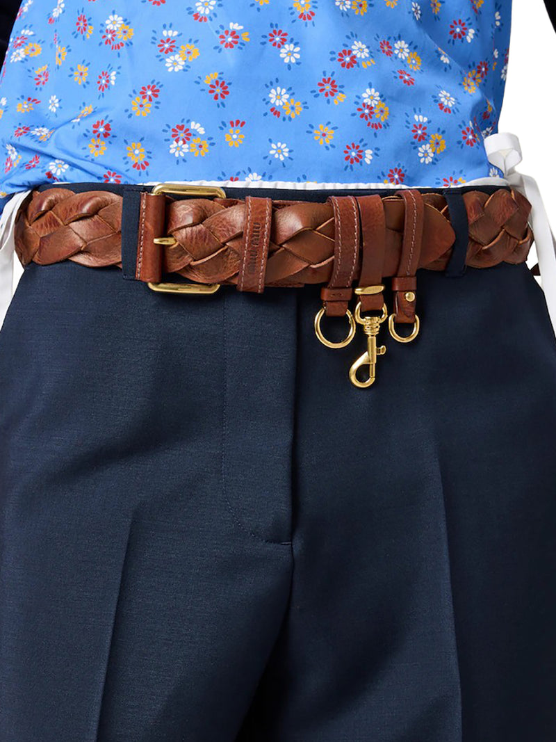 CINTURA IN PELLE INTRECCIATA