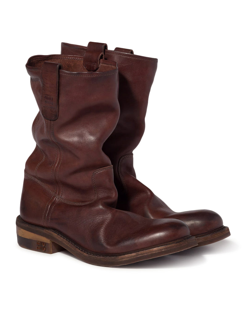 STIVALETTI FOULE IN PELLE DI VITELLO