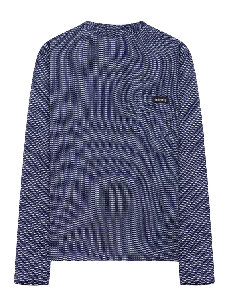 T-SHIRT IN JERSEY JACQUARD CON PATCH LOGO