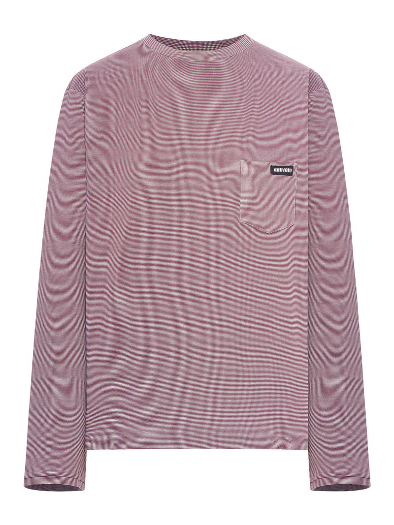 T-SHIRT IN JERSEY JACQUARD CON PATCH LOGO