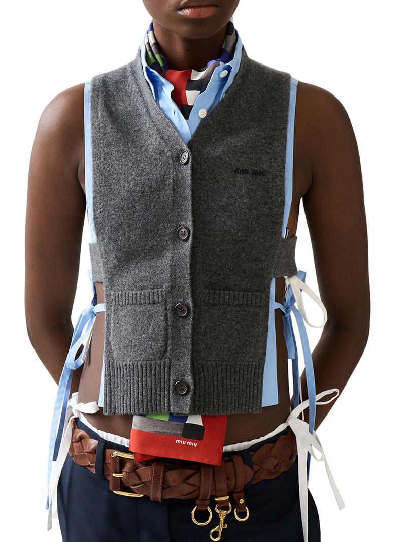 CARDIGAN GILET IN CASHMERE