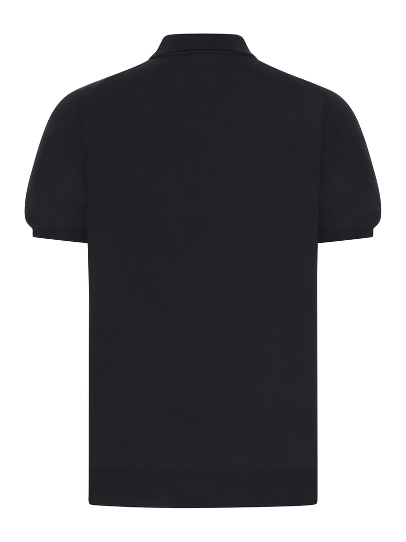 POLO IN MAGLIA DI COTONE TINTA UNITA