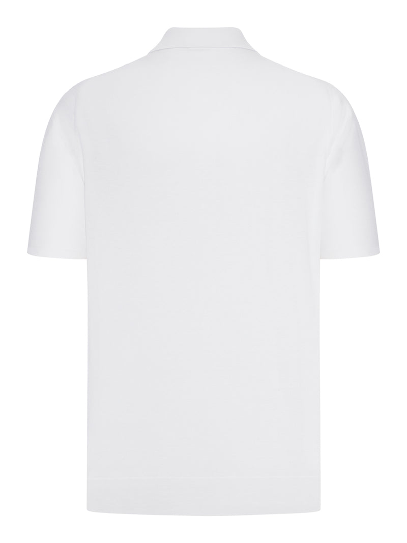 POLO IN MAGLIA DI COTONE TINTA UNITA