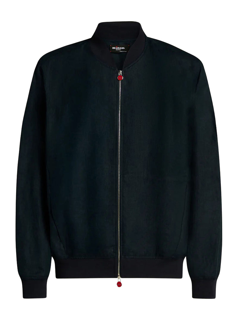 GIUBBOTTO IN PURO LINO CON ZIP