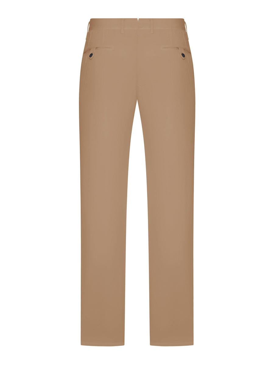 PANTALONE SARTORIALE TAPERED FIT IN MISTO COTONE E LINO
