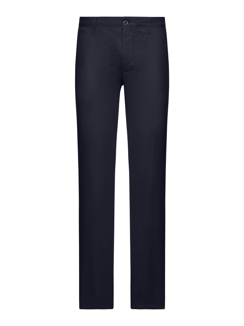 PANTALONI IN MISTO COTONE E LINO STRETCH