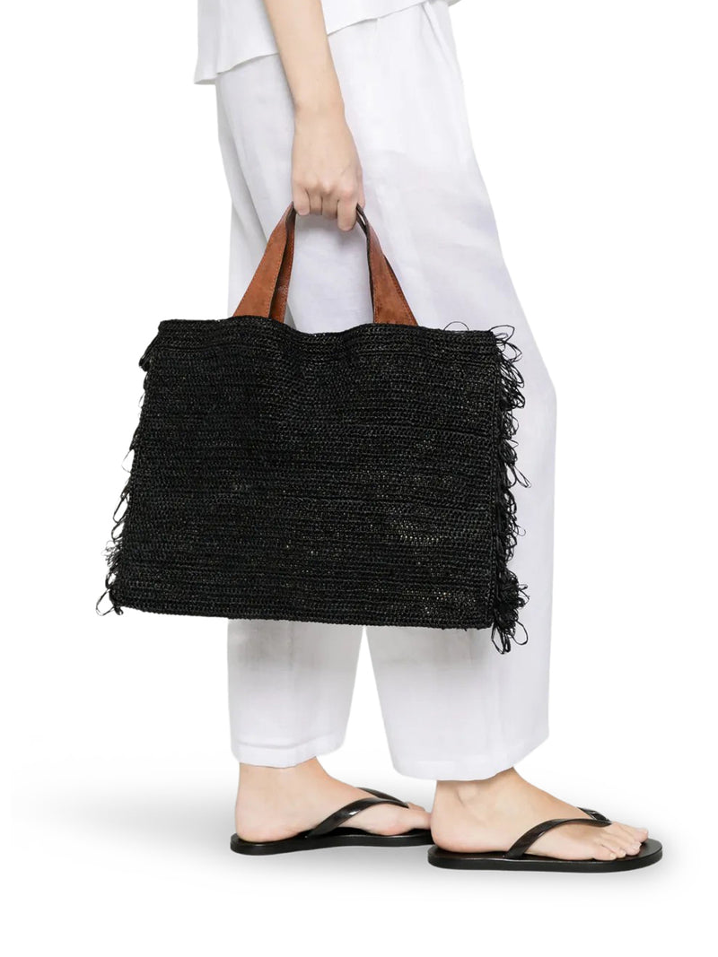 BORSA IN RAFIA ONJA CON FRANGE
