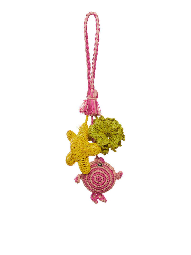 CHARMS PINK FISH DECORATIVO IN RAFIA
