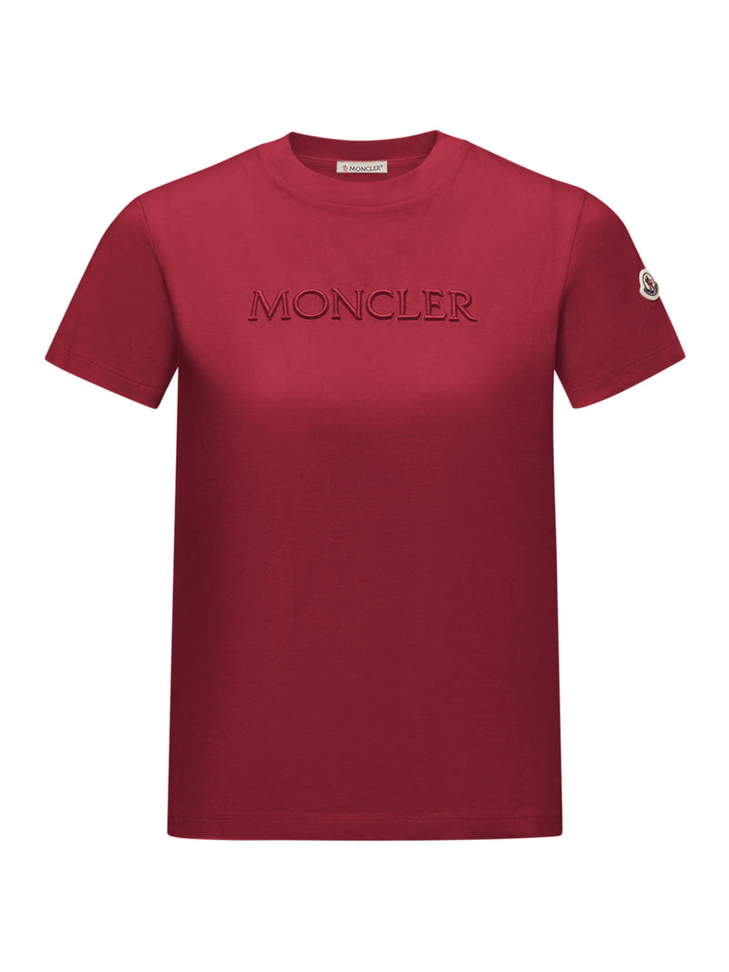 T-SHIRT IN COTONE CON LOGO TONO SU TONO RICAMATO