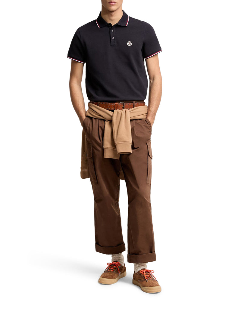 POLO IN PIQUET DI COTONE CON FINITURE TRICOLORE