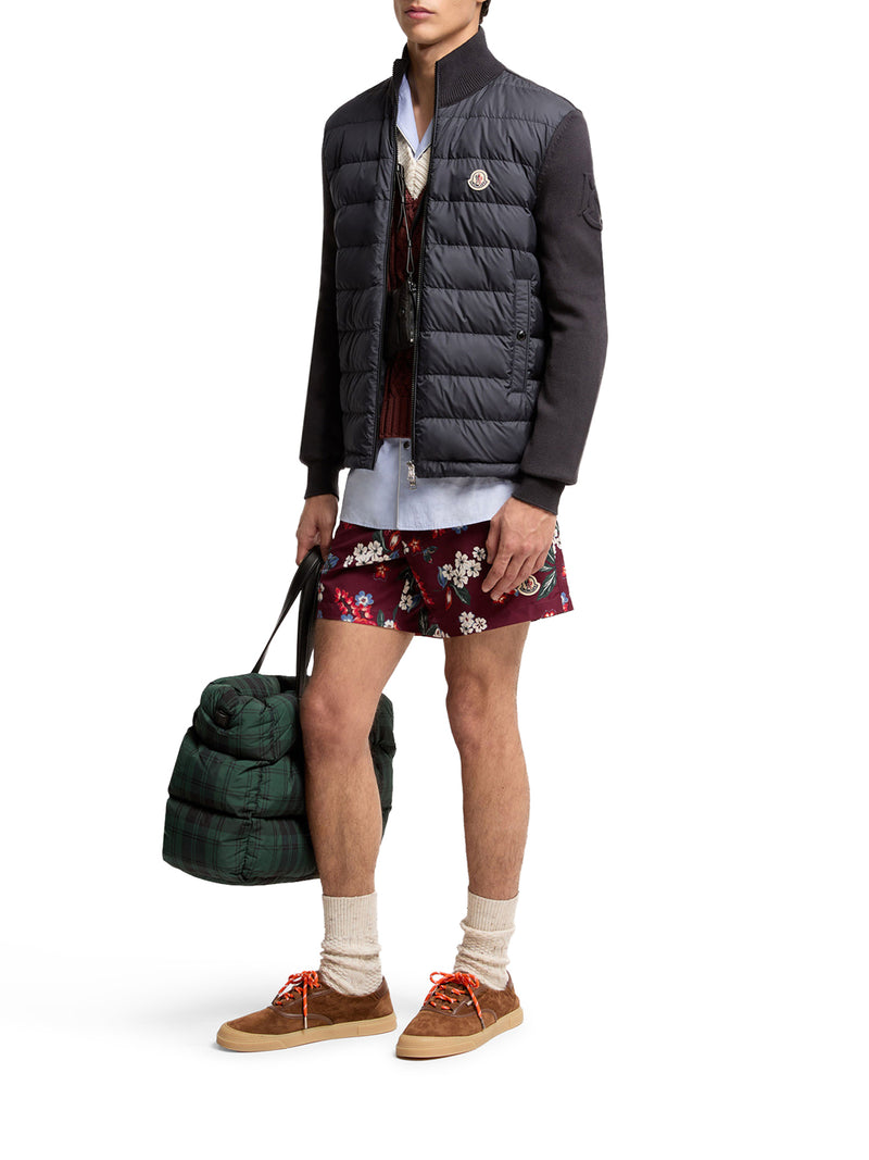 CARDIGAN IMBOTTITO IN COTONE CON ZIP