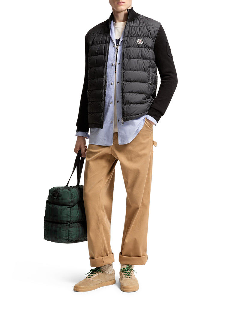 CARDIGAN IMBOTTITO IN COTONE CON ZIP