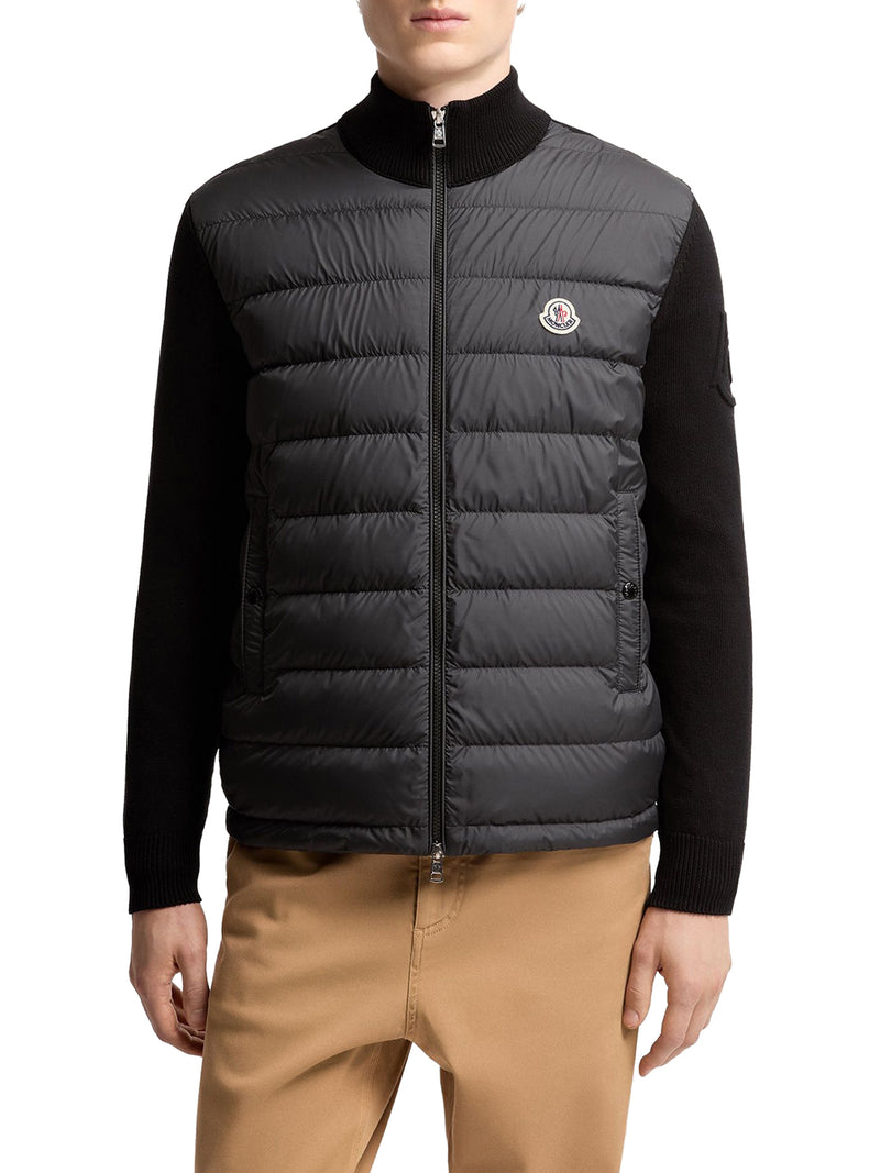 CARDIGAN IMBOTTITO IN COTONE CON ZIP