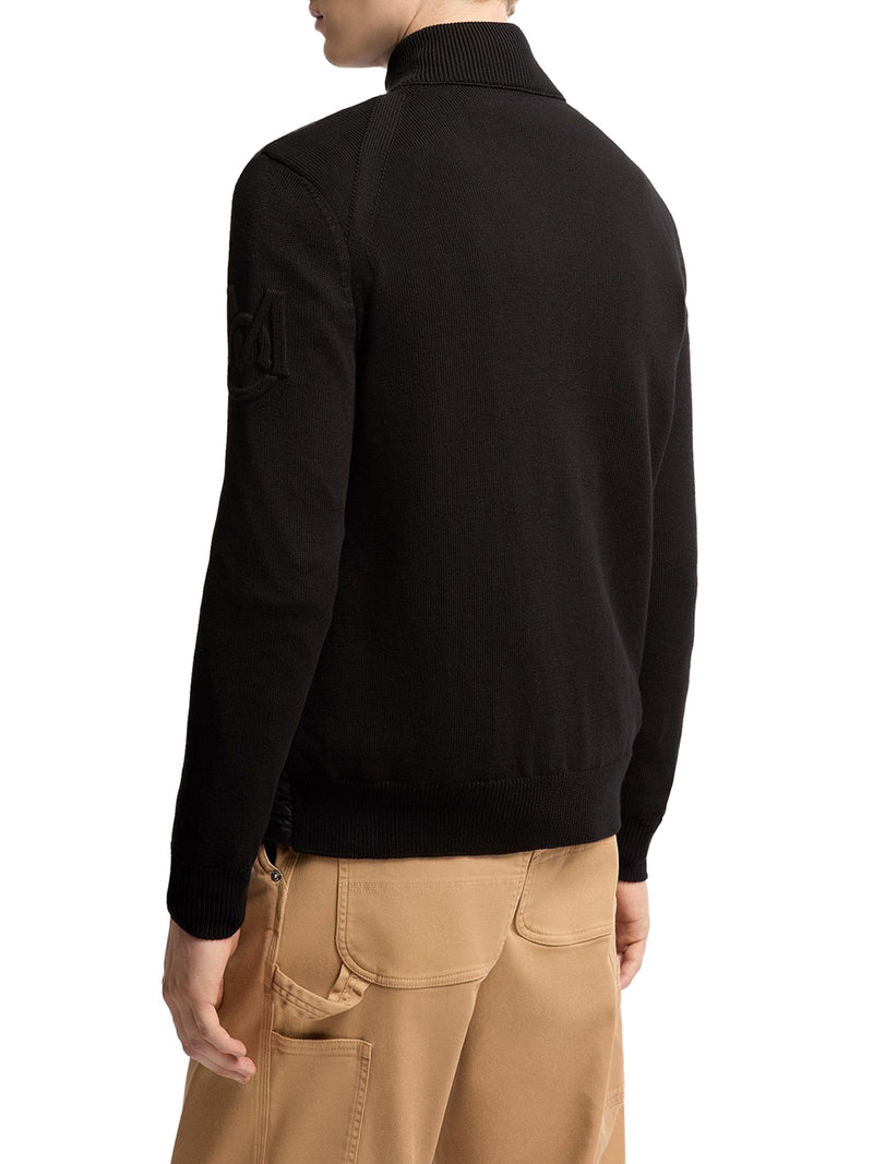 CARDIGAN IMBOTTITO IN COTONE CON ZIP