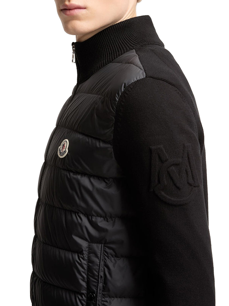 CARDIGAN IMBOTTITO IN COTONE CON ZIP