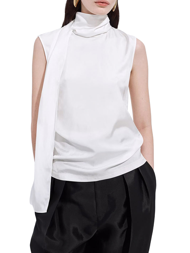 TOP IN RASO ELASTICIZZATO DI SETA