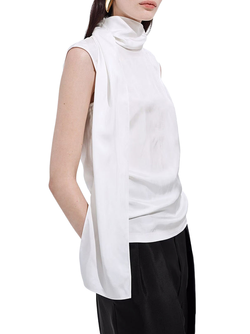 TOP IN RASO ELASTICIZZATO DI SETA