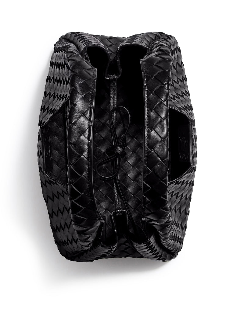 BORSA CAMPANA IN PELLE INTRECCIATA