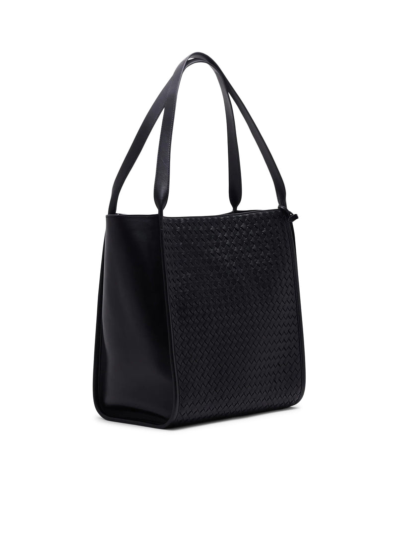 BORSA TOTE IN NAPPA CON TARGHETTA E PORTACHIAVI