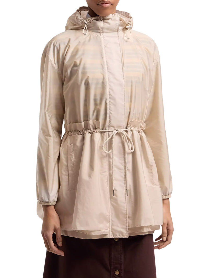 GIACCA MIDI WETEAU CON CAPPUCCIO E RUCHES