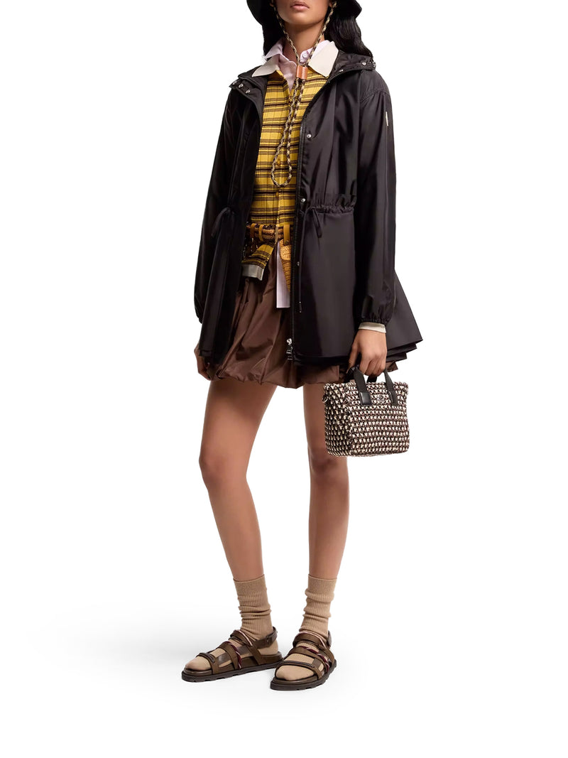 GIACCA MIDI WETEAU CON CAPPUCCIO E RUCHES