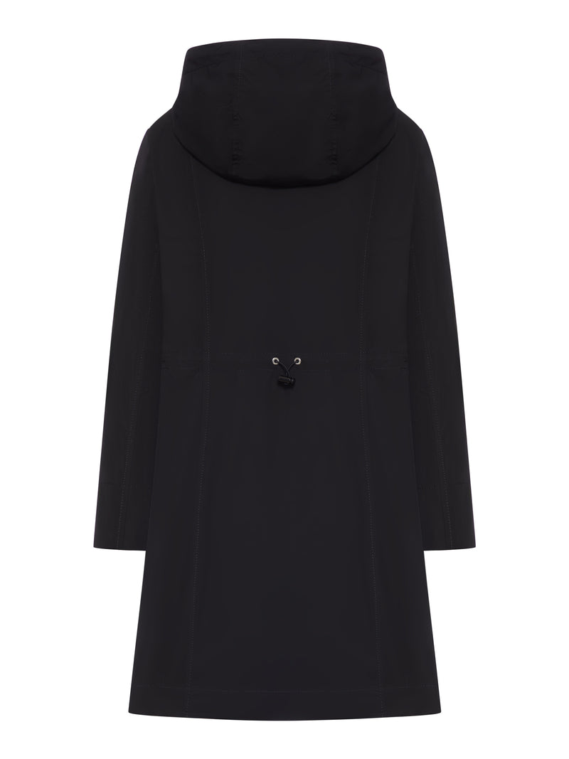 PARKA LUNGO CON CAPPUCCIO IN TESSUTO TECNICO