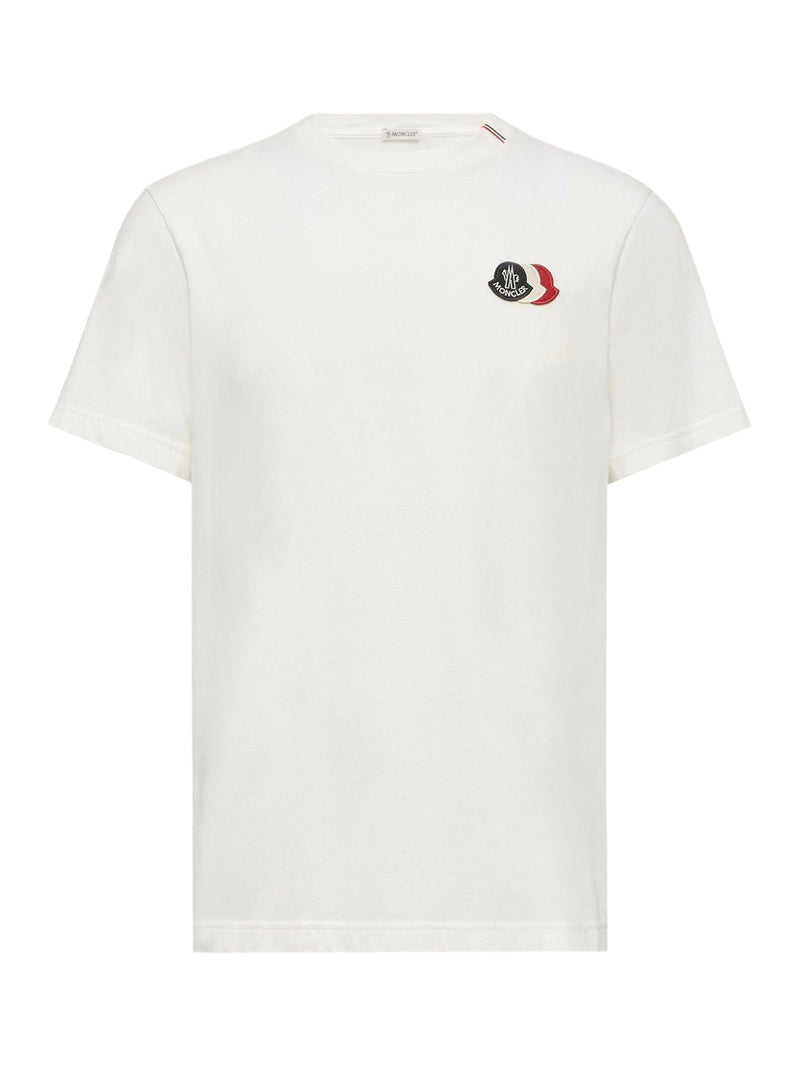 T-SHIRT IN COTONE CON LOGO TRICOLORE RICAMATO